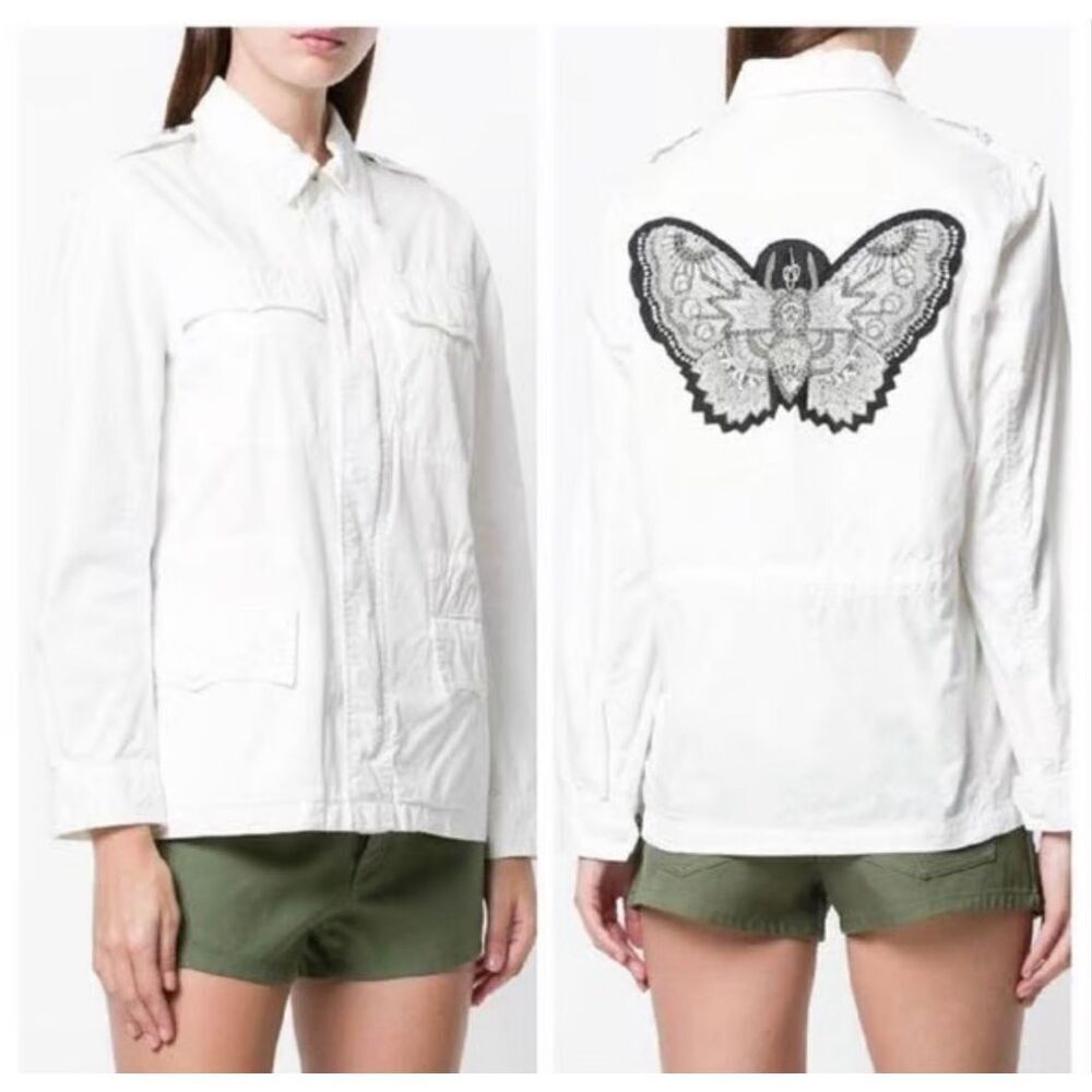 Zadig & Voltaire White Butterfly Brode Jacket size Medium